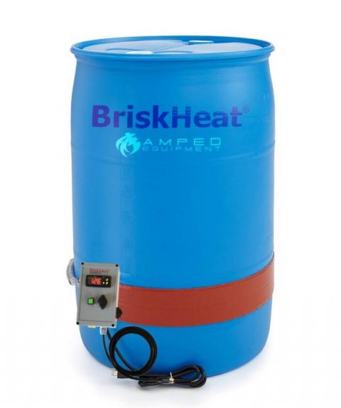 BriskHeat DHCS11 DHCS Standard Heavy Duty Metal Drum Heater W x L: 4 x 44-Inch 2-Layer Reinforced Silicone Rubber Fits 15-Gallon Drums Diameter: 14-Inch 120VAC