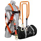 C5013-B2000B WARTHOG FALL PROTECTION KIT, FALL SAFETY HARNESS KITS, ROOFERS FALL PROTECTION COMPLETE KITS, MALTA DYNAMICS WARTHOG PASS THRU SAFETY HARNESS FALL PROTECTION KIT WITH 6' LANYARD