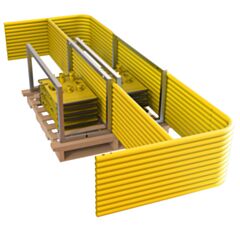 Tie Down / Roof Zone Guardrail Pallet Kit (Standard) #70761 70762 includes 11 Rails @ 10 ft. and 12 Universal Guardrail Bases