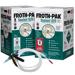 BUY DOW Froth-Pak™ Sealant 620 Spray Foam Kit yields approximately 620 board feet per kit. Complete and portable two-component, quick-cure polyurethane foam kit that fills cavities, penetrations, cracks and expansion joints.