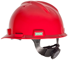 Red V-Gard Slotted Hard Hat w/ Fas-Trac III Suspension