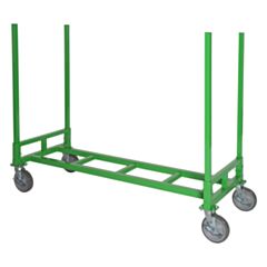 6 FOOT NU-WAVE SCAFFOLDING LEAN FLAT CART NWD-F66, MATERIAL HANDLING CARTS, LEAN CONSTRUCTION MOBILE MATERIAL RACKS WITH TREE ADAPTER ON 8 INCH CASTERS CARRIER CART TRAILERS MADE IN AMERICA, MADE IN THE USA 6' X 6'