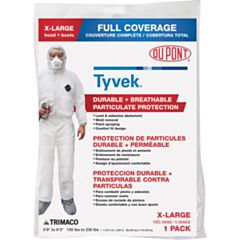X-LARGE TC-250XL TYVEK TRIMACO DUPONT COVERALL SAFETY SUIT PARTICULATE PROTECTION - FULL BODY PROTECTION WITH HOOD AND BOOTS PPE at Panther East
www.panthereast.com 1-215-335-6797